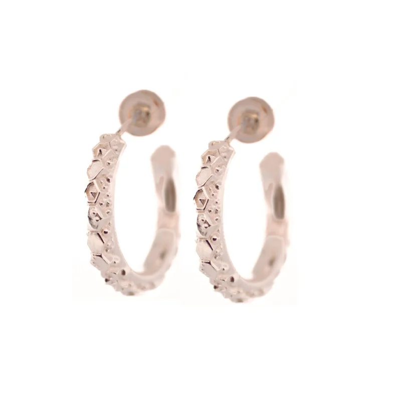 small stud earrings for ladies-Dainty London Silver Hebe Hoop Earrings