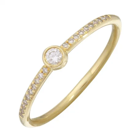 infinity ladies rings-14K Yellow Gold Diamond Stacking Ring