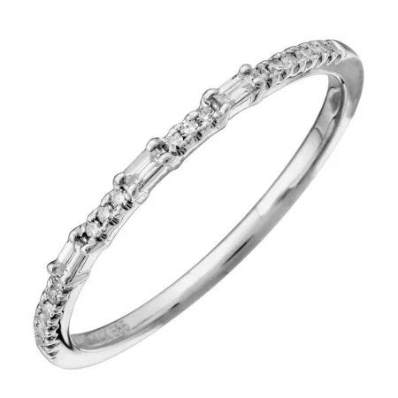 ladies rings with colored stones-14K White Gold Diamond Stackable Band