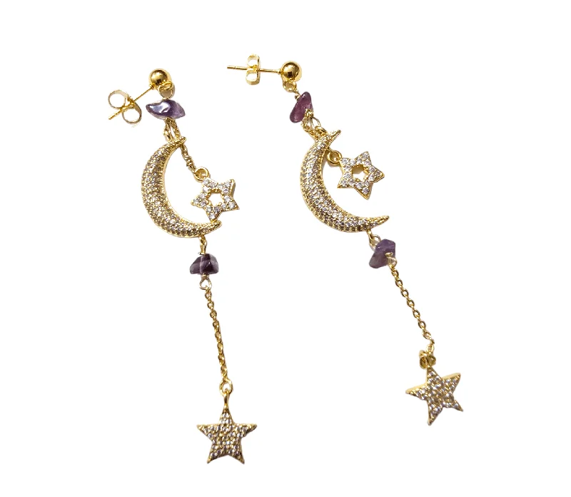 women’s cubic zirconia earrings-Luna Estrella Dangle Earrings