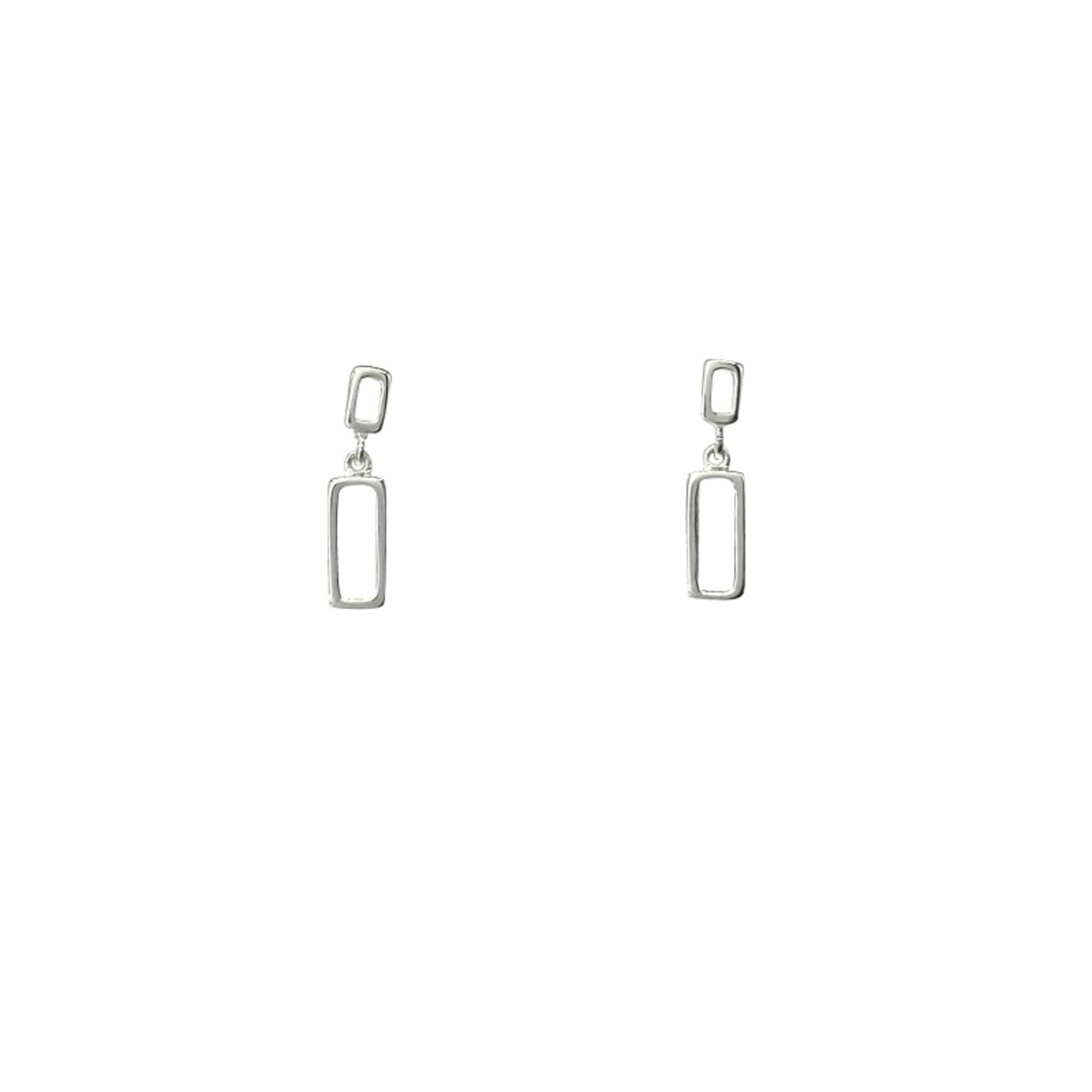 women’s pearl drop earrings-Silver Shapes Drop Earrings