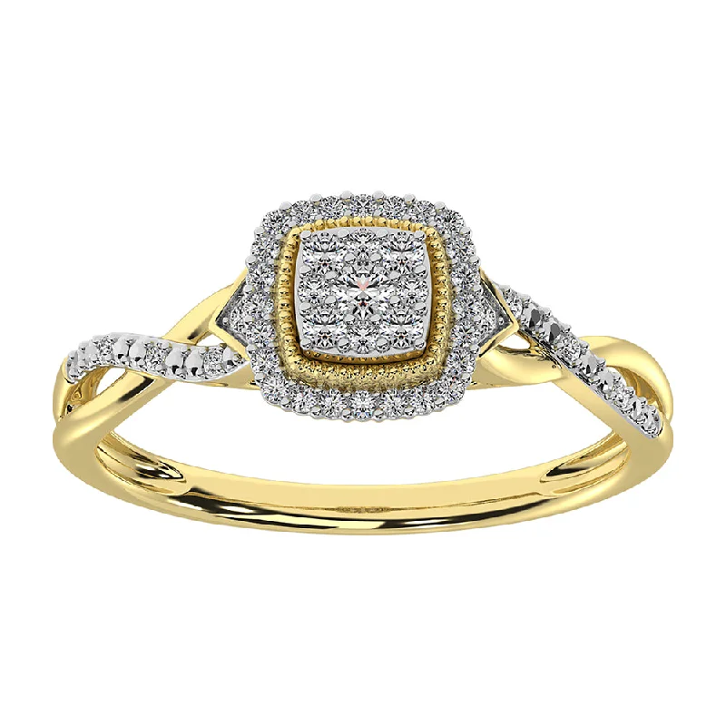 solitaire ladies rings-10K Yellow Gold 1/5 Ct.Tw. Diamond Promise Ring